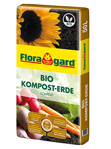 Floragard Bio Kompost-Erde 50 Liter – Pflanzerde für Blumen