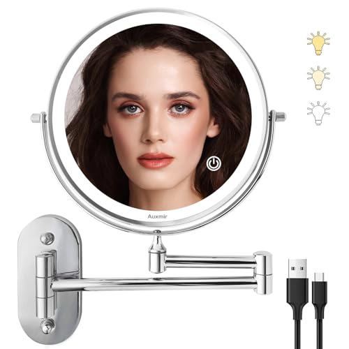 Auxmir Wiederaufladbar Kosmetikspiegel mit LED Beleuchtung