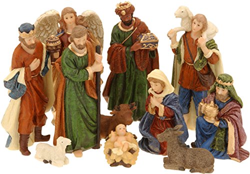 Spetebo Weihnachtskrippe Figuren handbemalt 11er Set