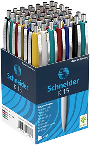 Schneider 3080 K 15 Druckkugelschreiber (dokumentenechte Mine - Strichstärke M, Schreibfarbe: blau)