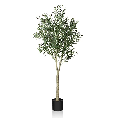 CROSOFMI Künstliche Olivenbaum Pflanzen 150cm Fake