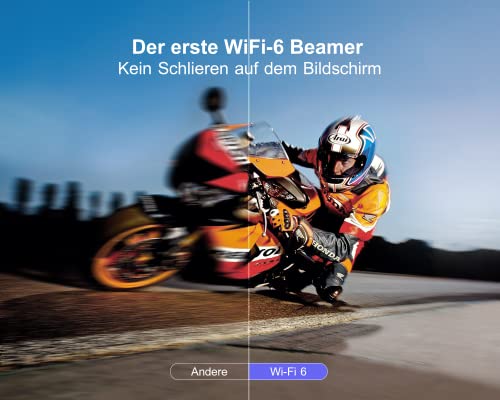 Kurzdistanz Beamer im Bild: WiMiUS Beamer【Autofokus/Trapezkorrektur】 25000 Lumen WiFi6 Bluetooth