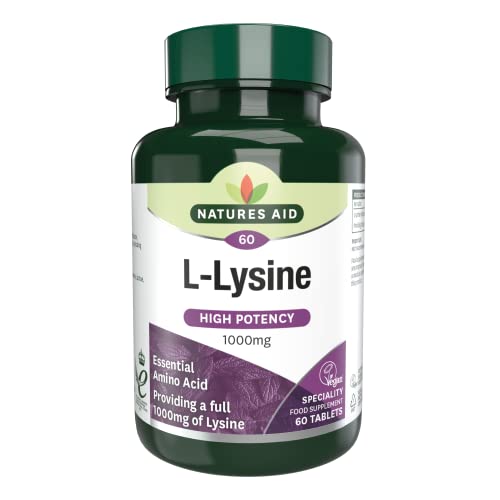 Natures Aid High Potency 1000 mg L-Lysine 60 Veganer Kapseln