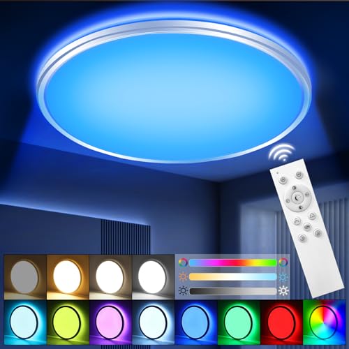 BIAOQINBO LED Deckenleuchte Farbwechsel RGB Ultra