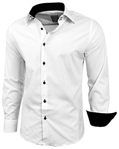 Baxboy Herren-Hemd Slim-Fit Bügelleicht Für Anzug