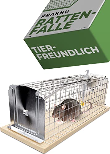 Praknu Rattenfalle Lebendfalle 30 cm Groß aus FSC® Holz