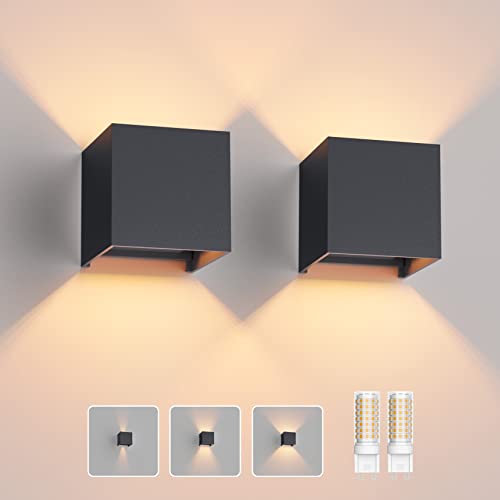 Klighten 2 Stücke LED Wandleuchte mit Austauschbarer