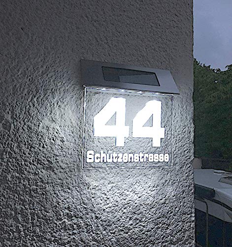Jedwill Design Beleuchtete LED Solar Hausnummer