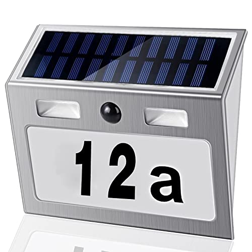 MOLVCE Solar Hausnummer Beleuchtete mit Bewegungsmelder