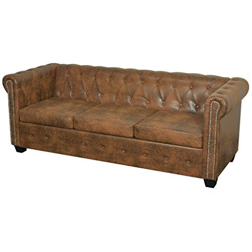 vidaXL Chesterfield Sofa 3 Sitzer Vintage