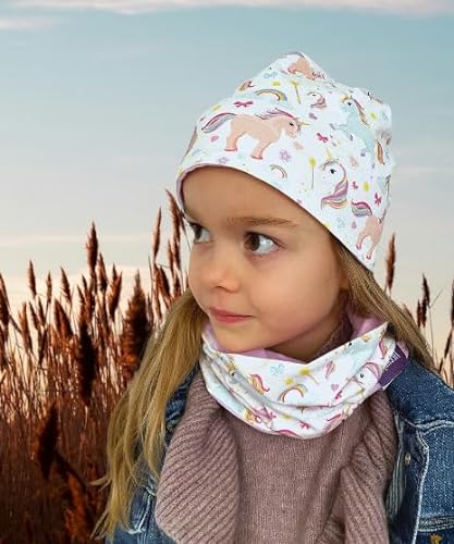 Mädchen Mütze im Bild: HECKBO Beanie Mütze Mädchen Schal Kinder