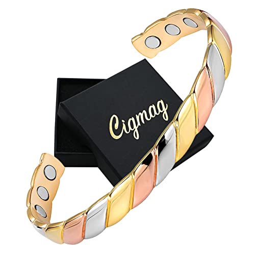 Cigmag 9 x Kupfer-Magnetarmband für Damen