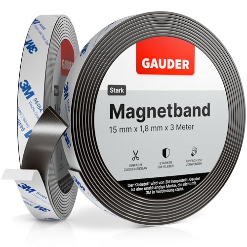 GAUDER Magnetband stark selbstklebend mit 3M Kleber