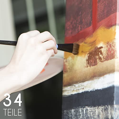Malset im Bild: Zenacolor Acrylfarbe Set für Künstler 34-teilige