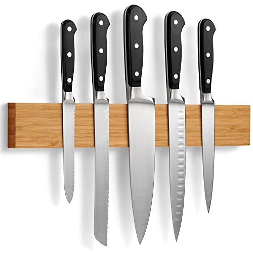LARHN Magnetleiste Messer aus Bambus mit Extra