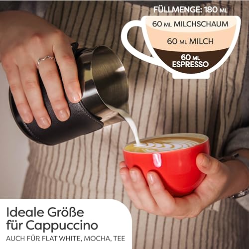 Milchkaffeetassen im Bild: Cosumy 6er Cappuccino Tassen Set mit Untertassen