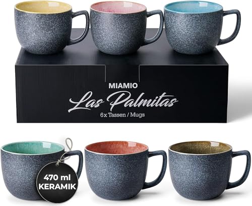 MIAMIO 6 x 470 ml Kaffeetassen/Tassen Set