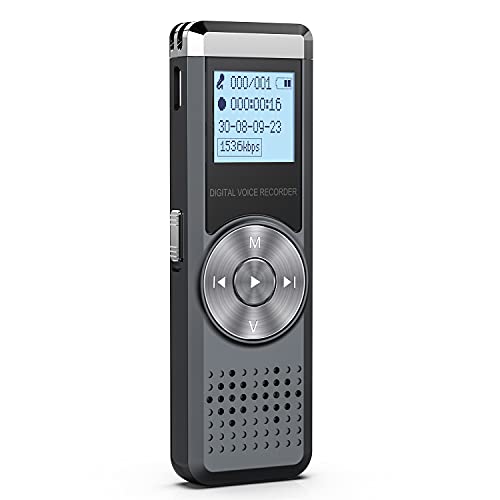 KINPEE 64GB Digitales Diktiergerät, MP3 Audio Aufnahmegerät mit Wiedergabe (64GB Digital Voice Recorder)