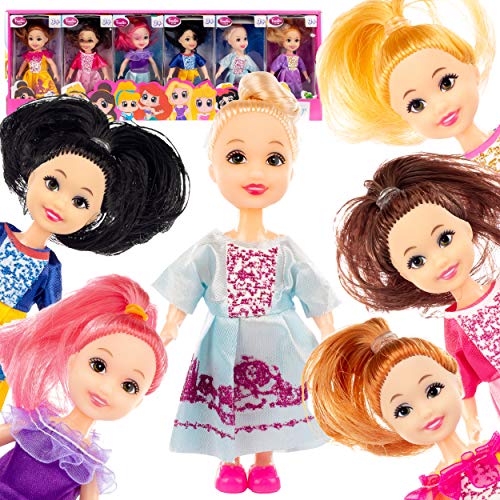 Kinderplay Set von 6 bunten Puppen