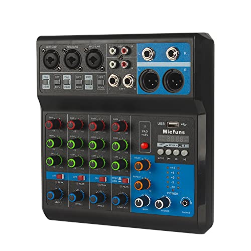 micfuns Mini-Audio-DJ-Mixer Soundboard-Konsolensystem