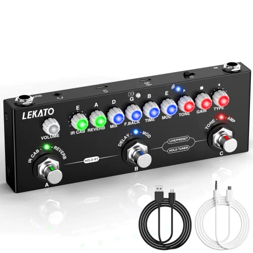 LEKATO Multieffektpedal für E-Gitarre mit IR-Loading und Bluetooth 5.0 (Cube Baby)