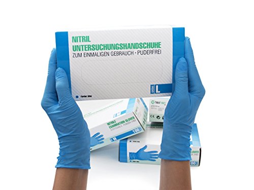SF Medical Products GmbH Nitrilhandschuhe 100 Stück Box (L, Blau)