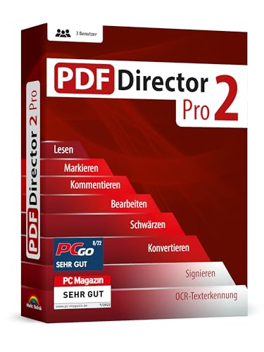 PDF Director 2 PRO - PDF Editor mit OCR Modul für Windows - 3 PCs