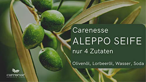 Olivenölseife im Bild: Carenesse Aleppo Seife 60% Olivenöl 40%