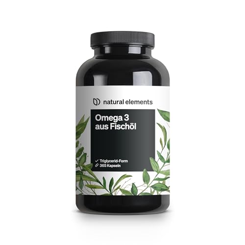 natural elements Omega 3 (365 Kapseln) – 1000mg Fischöl
