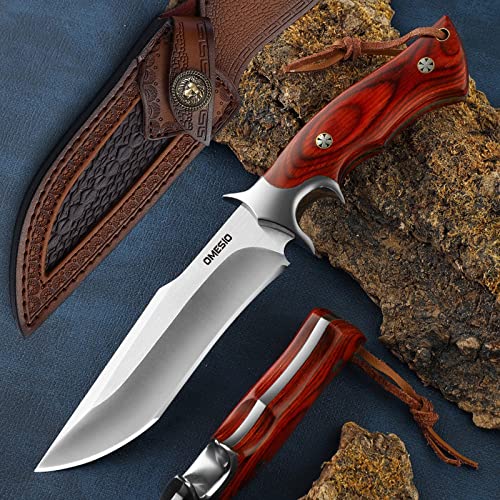 Omesio Survival Messer Feststehende Klinge mit Scheide