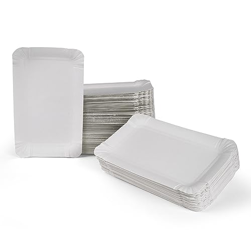 Inoverse Pappteller, 250 Stück, Weiß, Einweggeschirr, Umweltfreundlich