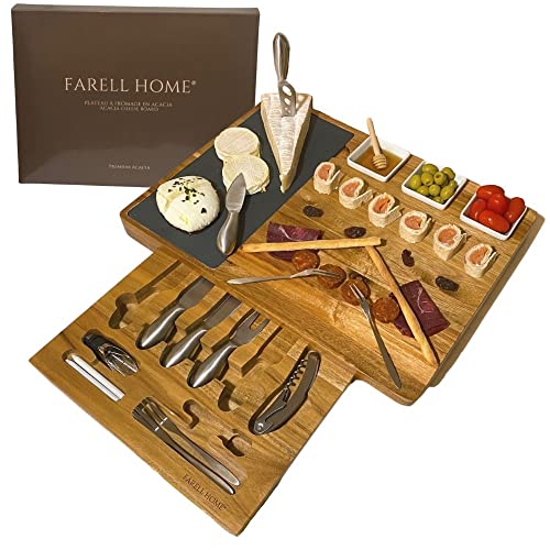 Farell Home Käsebrett mit Servierplatte und Charcuterie
