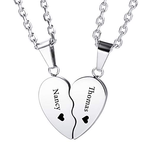 INBLUE INBULE Personalisierte Herz Paar Halskette