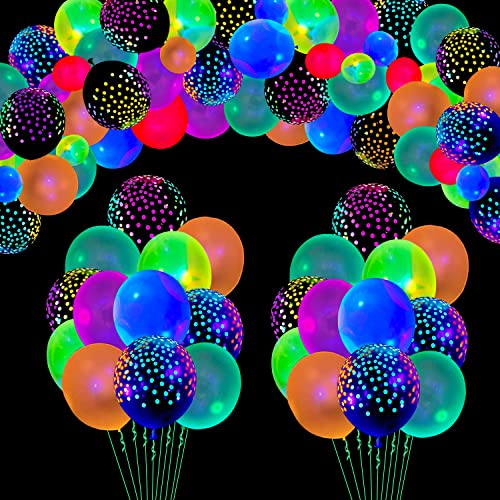 LKITMIUT 109 Pack UV-Neon-Ballons Leuchtende Ballons