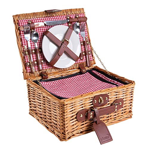 eGenuss Handgefertigtes Picknickkorb für 2 Personen