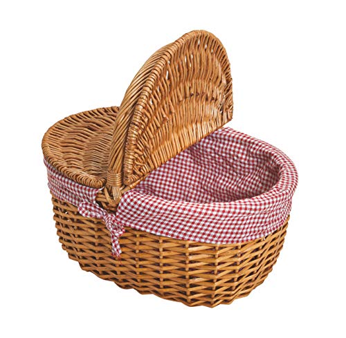 Spetebo Weide Picknickkorb mit Deckel