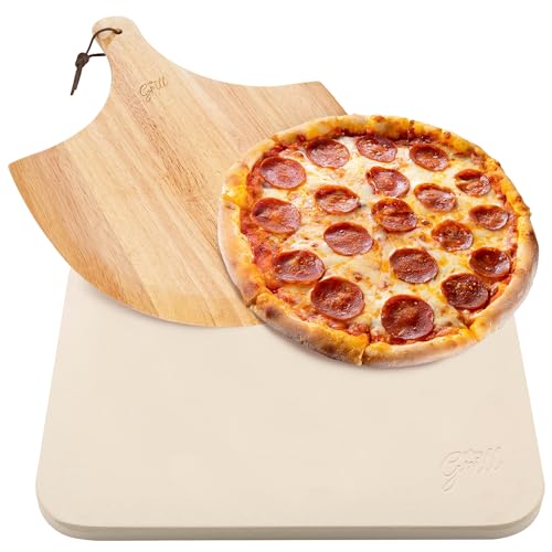 Hans Grill Pizzastein Pizza Ofenstein mit Holz