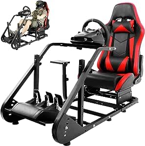 Dardoo Racing Simulator Cockpit mit rotem Sitz