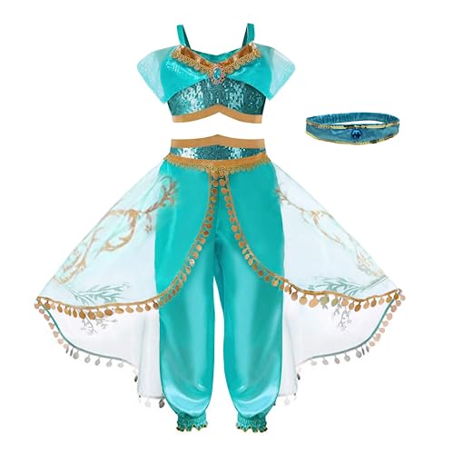 Belle & Moana Prinzessinnen-Kostüm-Set für Mädchen mit Jasmin