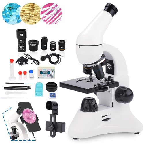 USCAMEL Mikroskop 40X-2000X für Kinder und Studenten
