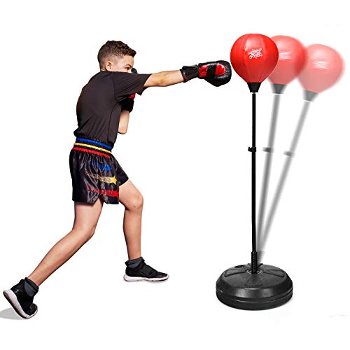 GYMAX Punchingball Boxen Set 120-154 cm höhenverstellbar