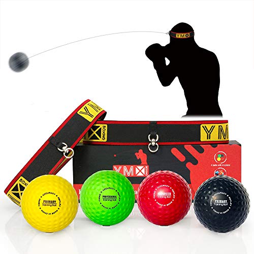 YMX BOXING Reflexball - 4 Bälle + 2 Stirnbänder