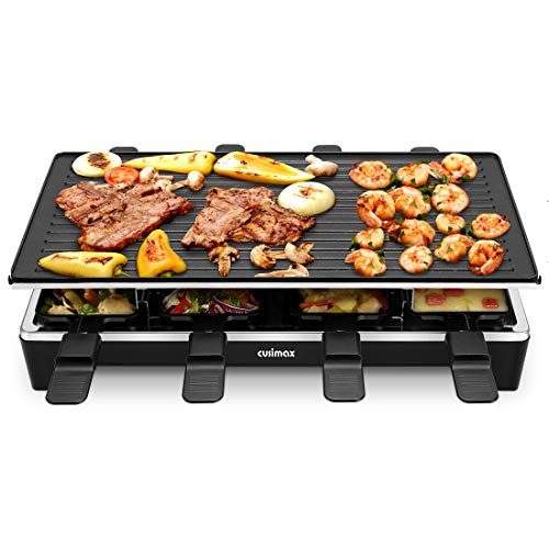CUSIMAX Raclette Grill mit Reversible Grillpfanne