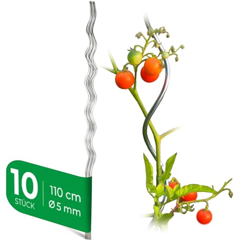 Novatool 10 Stück Tomatenstäbe 110 cm x 5 mm