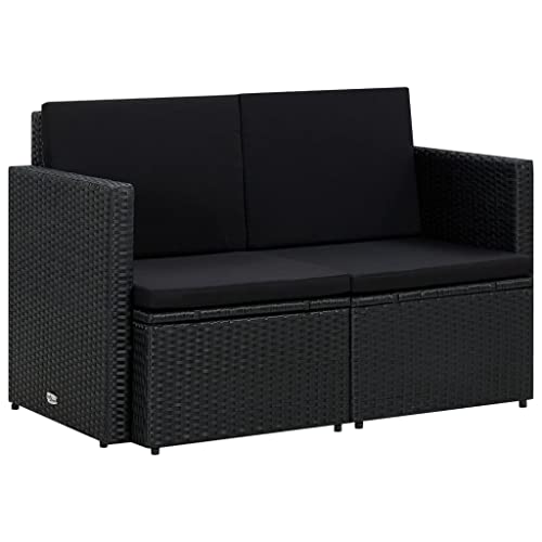vidaXL Gartensofa 2-Sitzer mit Auflagen Lounge