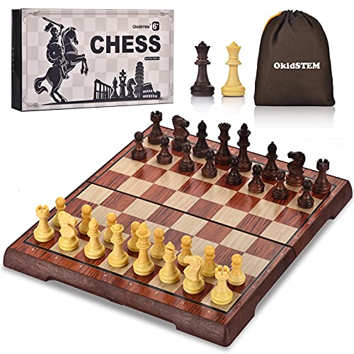 OkidSTEM Magnetisch Schachspiel Brettspiel Set mit Klappbrett