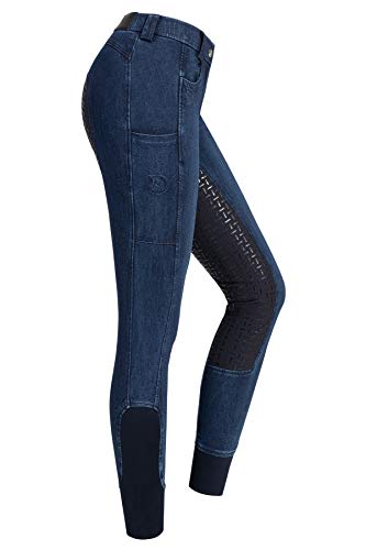 RIDERS CHOICE Damen Jeansreithose mit Silikonvollbesatz und Handytasche