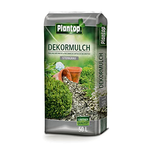 Plantop Rindenmulch Dekor 50 Liter Steingrau Deko