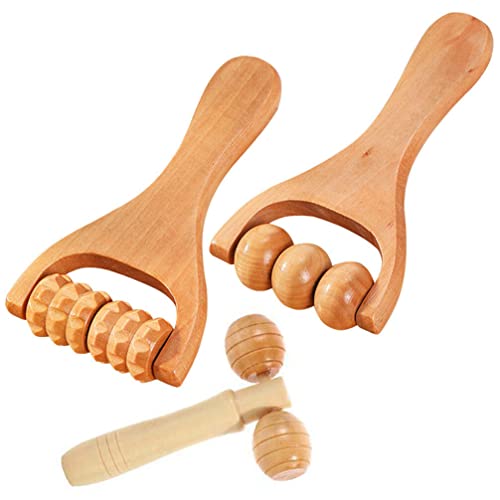 Healvian 3-Teiliges Massagerollen-Set Holz Fußmassage Triggerpunkt