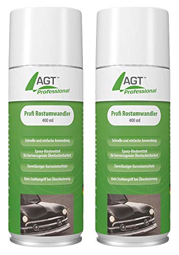 AGT Professional Rostschutz: Profi-Rostumwandler 2x 400 ml (Entroster, Rostschutzspray, Autoteile)